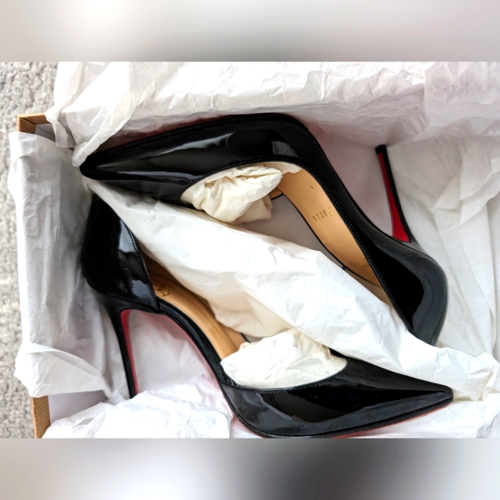 Christian Louboutin IRIZA 100mm patent BLACK